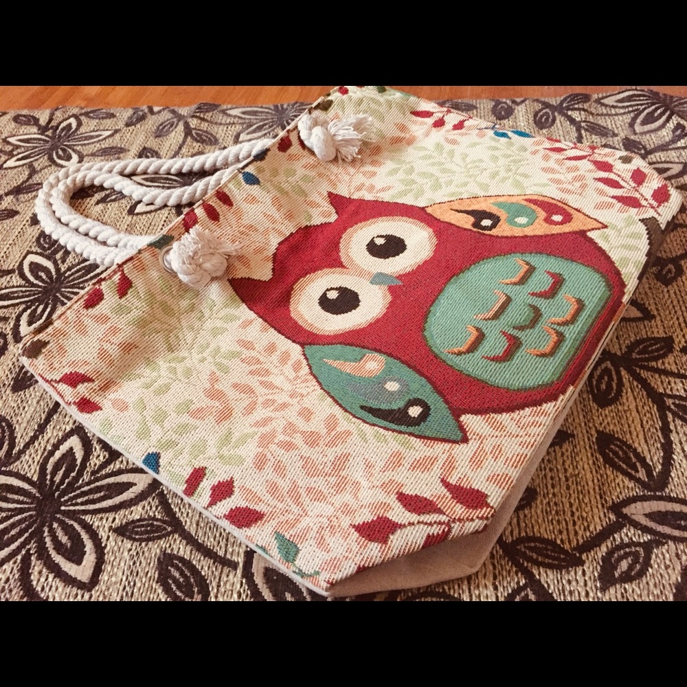 NEW Owl Canvas Tote Bag